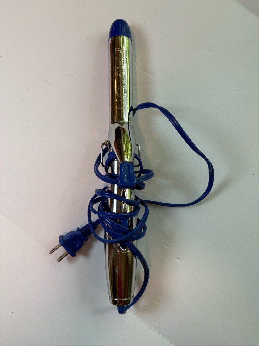 Revlon RV032 Curling Iron Chrome Blue High Low Heat Settings
